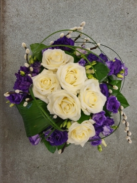 Modern Purple and White Posy.